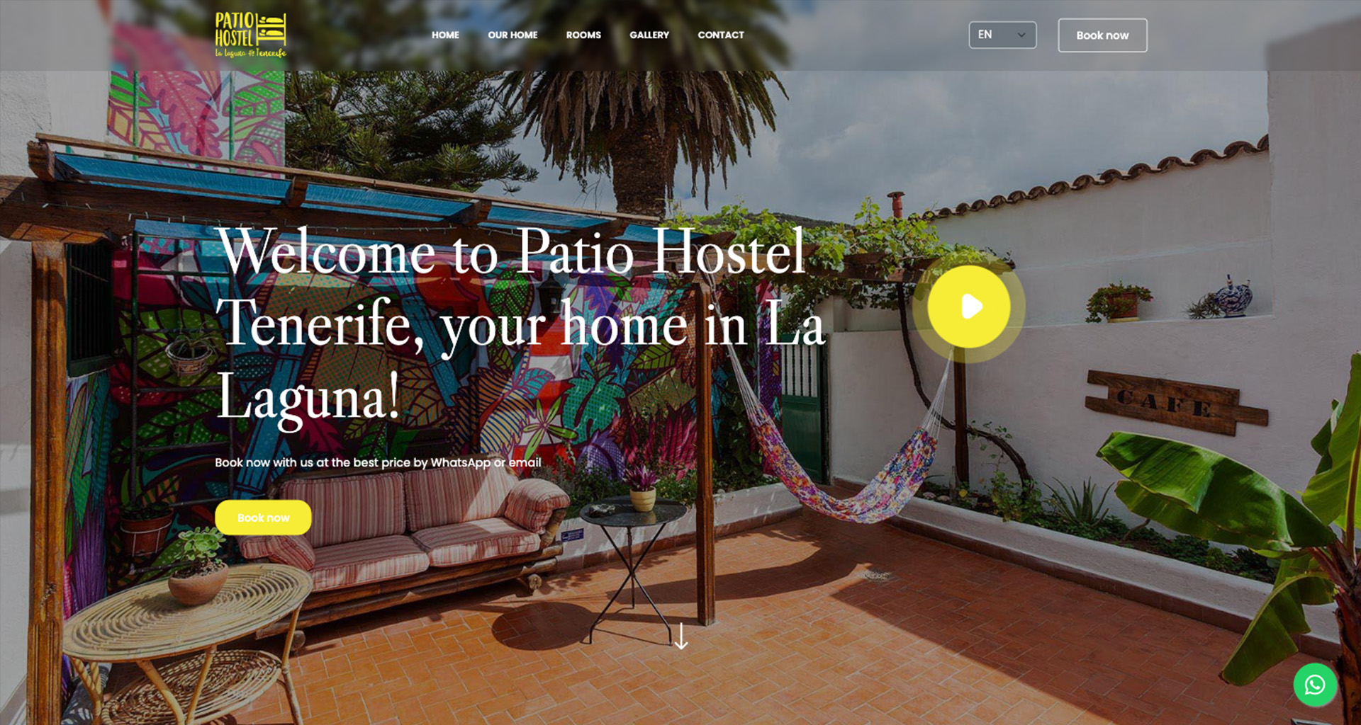 Diseño web Patio Hostel Tenerife